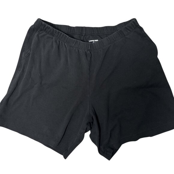 Lands End Black Sport Knit Shorts, size 1X (16W-18W) - Picture 1 of 4